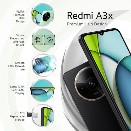 Redmi A3X (Midnight Black, 3GB RAM, 64GB Storage) | Premium Halo Design Refurbished