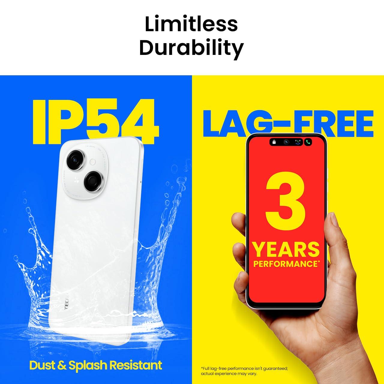 TECNO POP 9 (Glittery White, 3GB+64GB) Refurbished