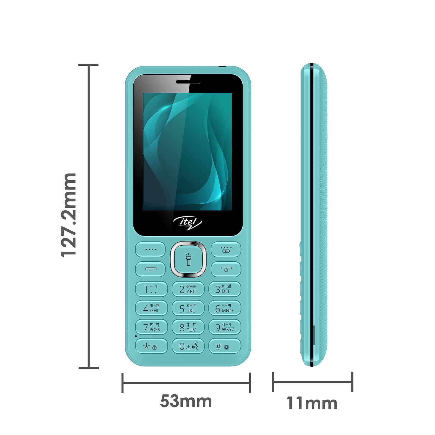 itel it5027 Keypad Mobile Phone with 2.4 inch Display Size |11mm Slim Body| 1200 mAh Battery| King Voice | Light Green - Triveni World