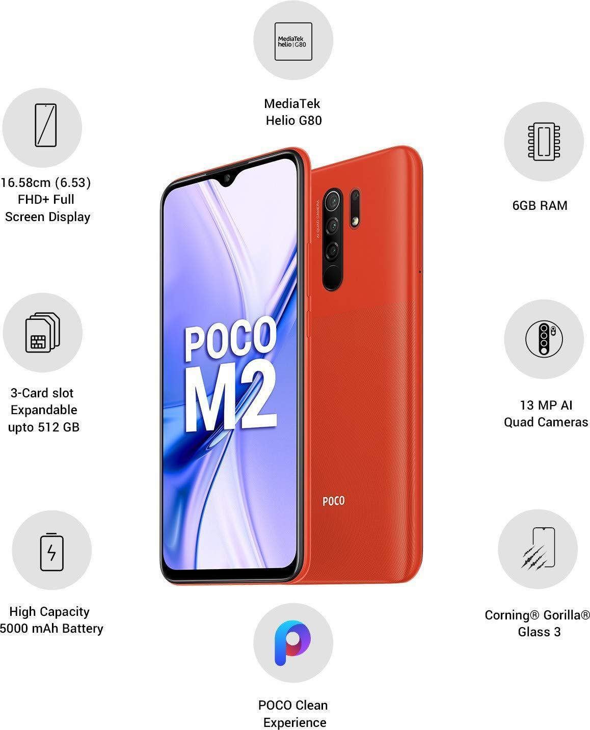 MI Poco M2 (Brick Red, 6GB RAM, 64GB Storage) - Triveni World