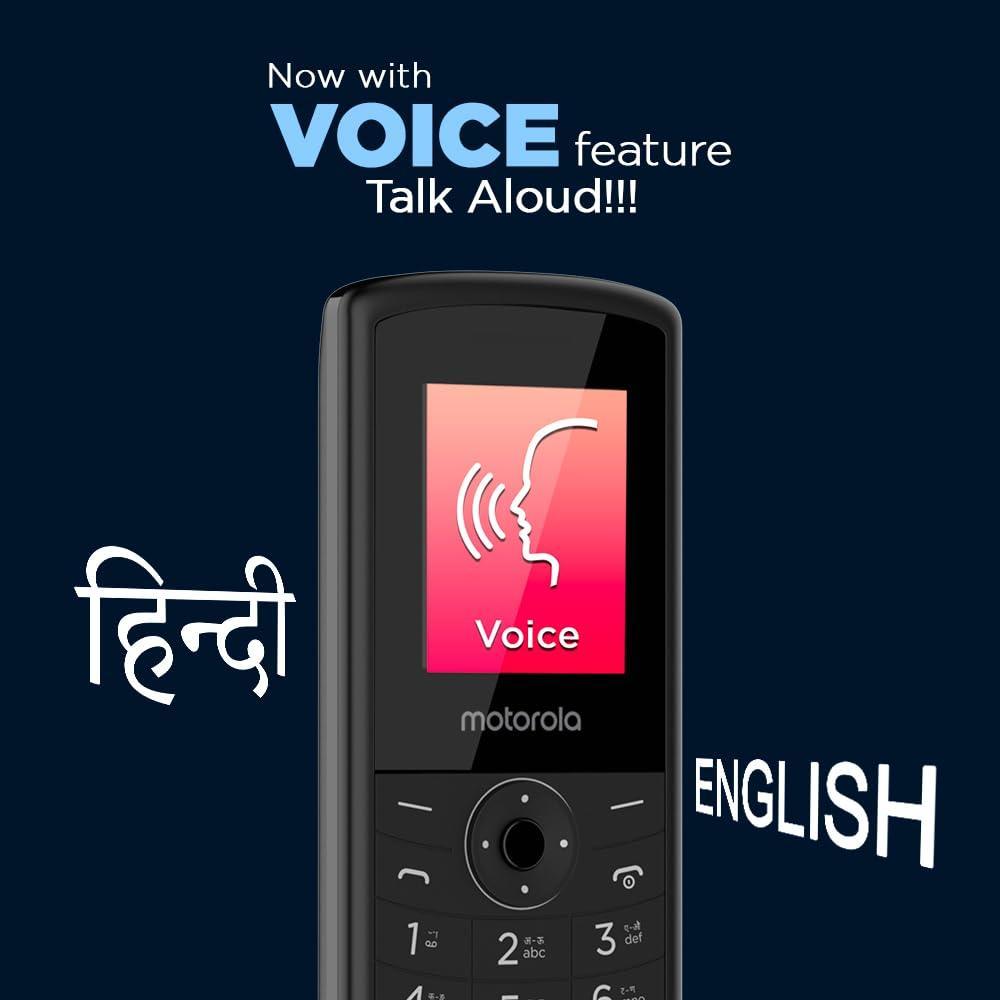 Motorola All-New A10 Dual Sim keypad Phone with Voice Feature | Long-Lasting Battery Backup | Wireless FM with Recording | Bluetooth Connectivity | Auto Call Recording | Black - Triveni World