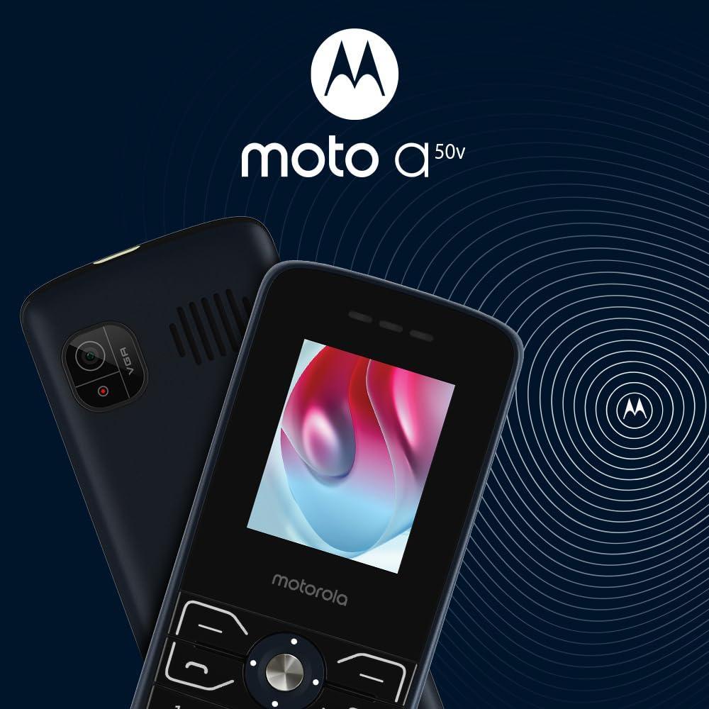 Motorola All-New A50 Dual Sim keypad Phone with Voice Feature | VGA Rear Camera | 1750 mAh Powerful Battery - upto 10 Days standby Time| 6 Indian Languages Input Support | Dark Blue - Triveni World