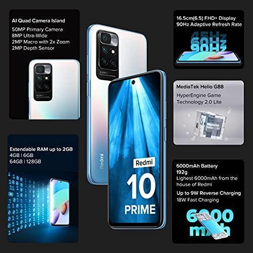Redmi 10 Prime (Bifrost Blue 6GB RAM 128GB ROM |Helio G88 with extendable RAM Upto 2GB |FHD+ 90Hz Adaptive Sync Display) - Triveni World