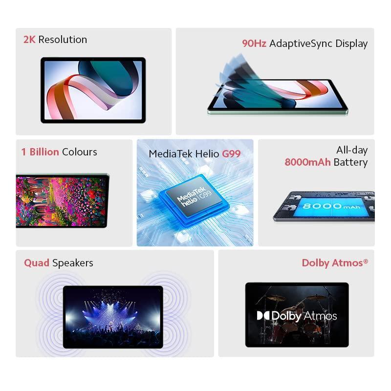 Redmi Pad | MediaTek Helio G99 | 26.95cm (10.61 inch) 2K Resolution & 90Hz Refresh Rate Display | 6GB RAM & 128GB Storage, Expandable up to 1TB | Quad Speaker - Dolby Atmos | Wi-Fi | Graphite Gray - Triveni World