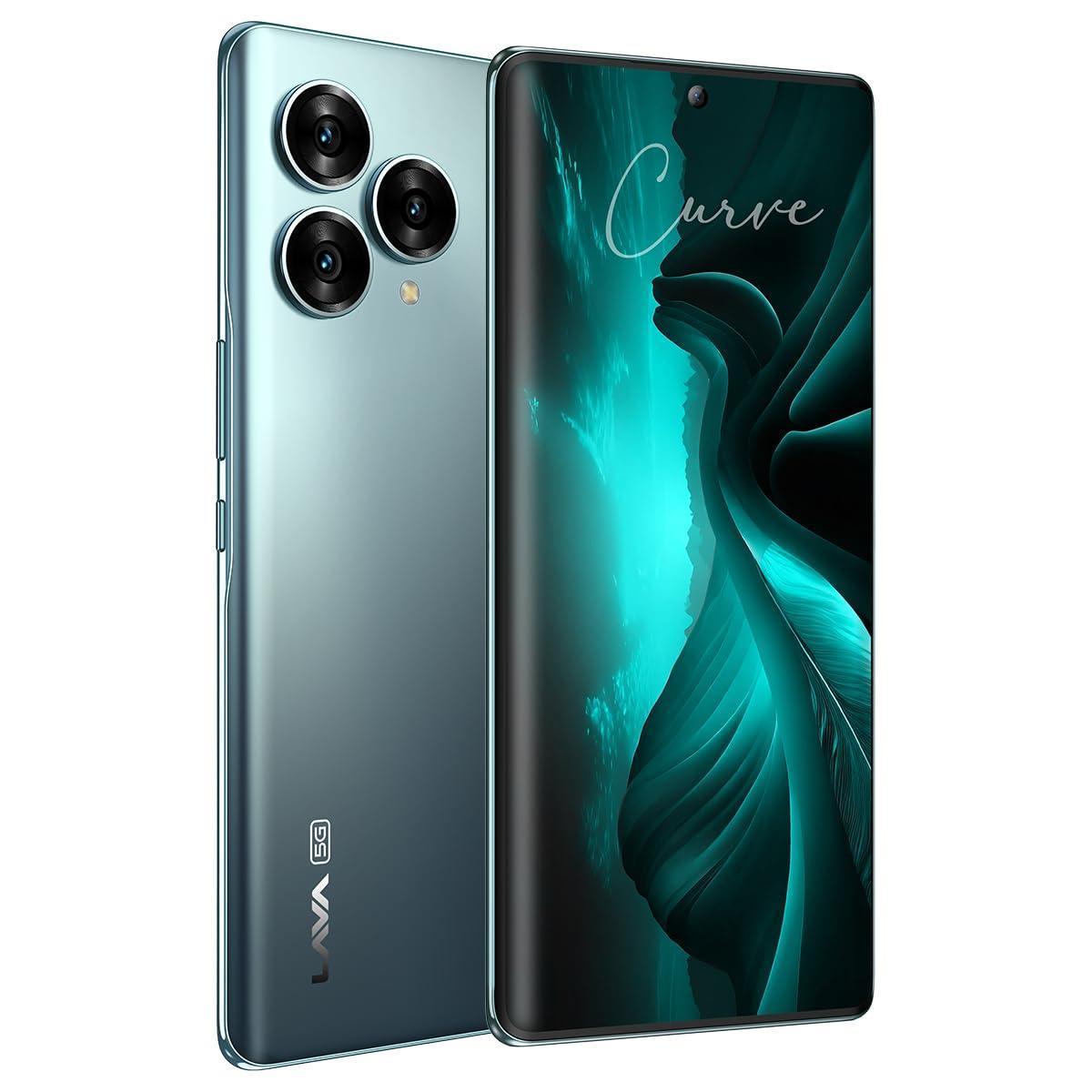 (Refurbished) Lava Blaze Curve 5G (Glass Viridian, 8GB LPDDR5 RAM, UFS 3.1 128GB Storage) | 120Hz Curved Amoled Display |2.6GHz Dimensity 7050 6nm Processor |64 MP Primary Sony Sensor - Triveni World