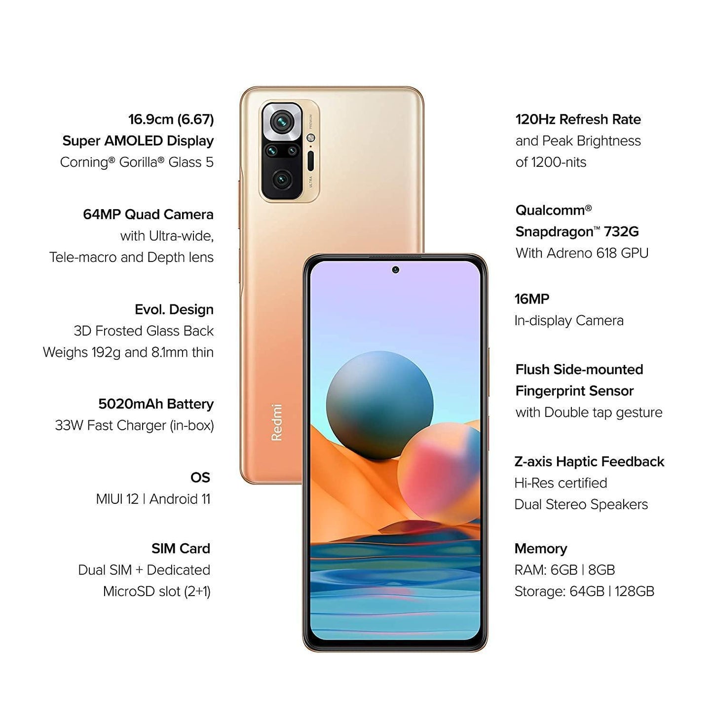 (Refurbished) Redmi Note 10 Pro (Vintage Bronze, 6GB RAM, 128GB Storage) -120Hz Super Amoled Display | 64MP with 5MP Super Tele-Macro - Triveni World