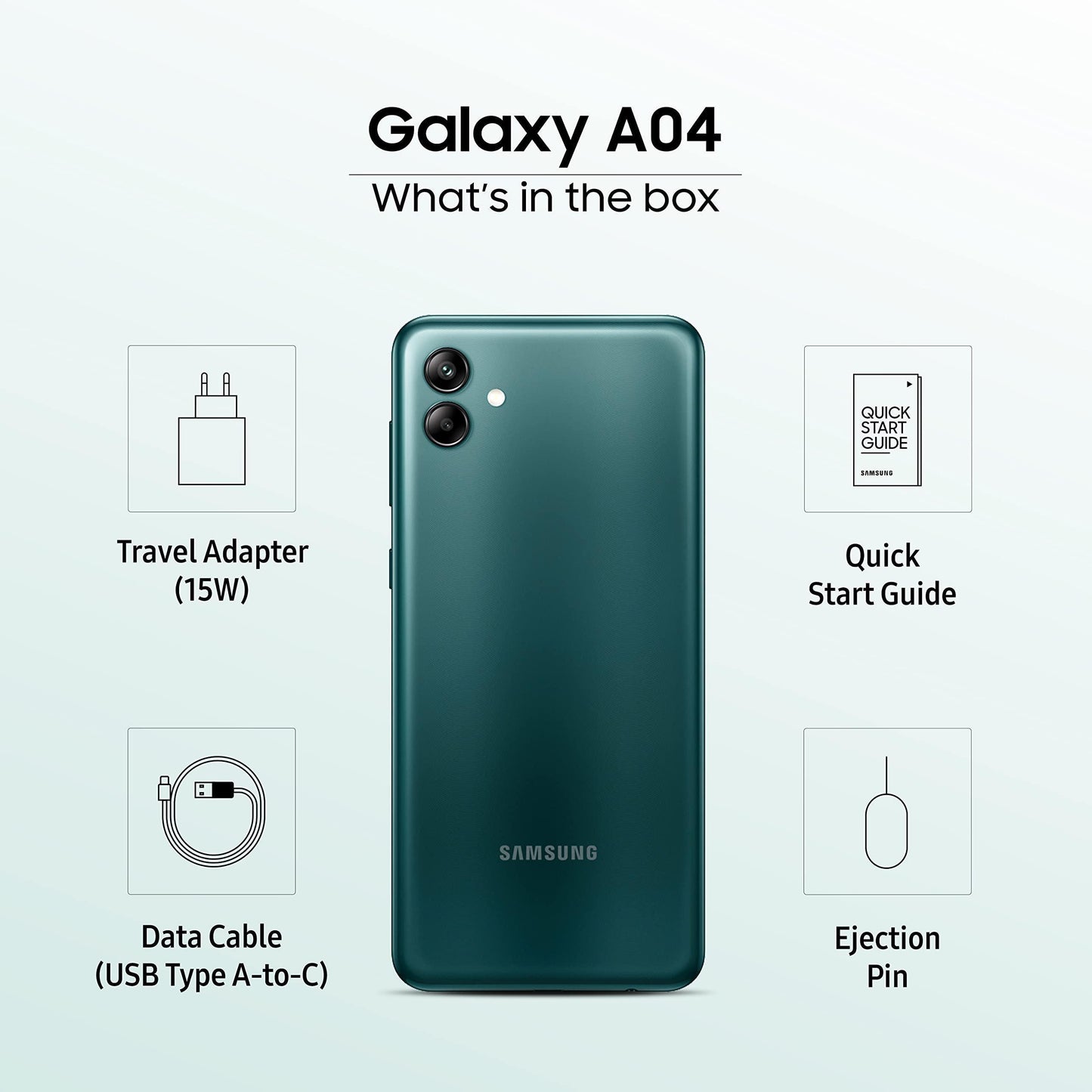 (Refurbished) Samsung Galaxy A04 (Green, 4GB, 64GB Storage) | 50 MP Rear Camera | Face Unlock | Upto 8GB RAM with RAM Plus | MediaTek Helio P35 | 5000 mAh Battery - Triveni World
