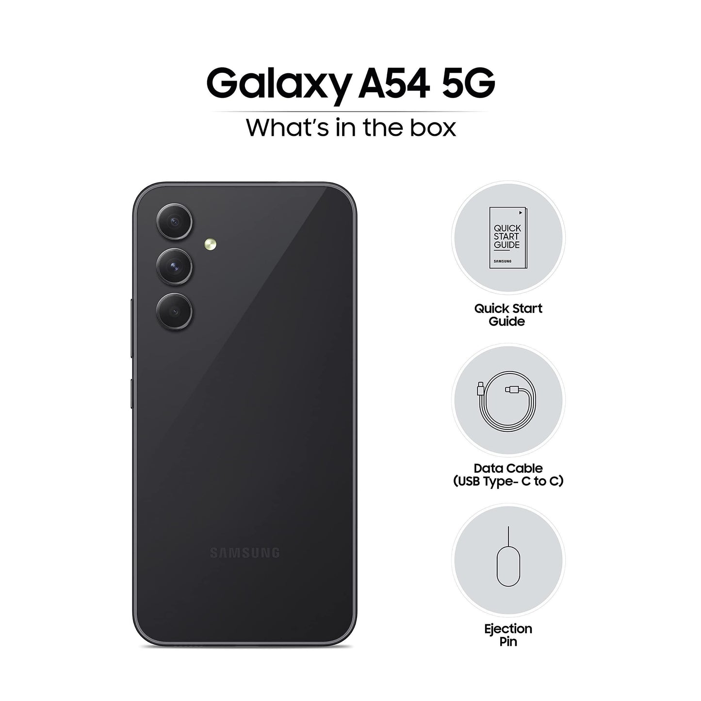 (Refurbished) Samsung Galaxy A54 5G (Awesome Graphite, 8GB, 256GB Storage) | 50 MP No Shake Cam (OIS) | IP67 | Gorilla Glass 5 | Voice Focus | Without Charger - Triveni World