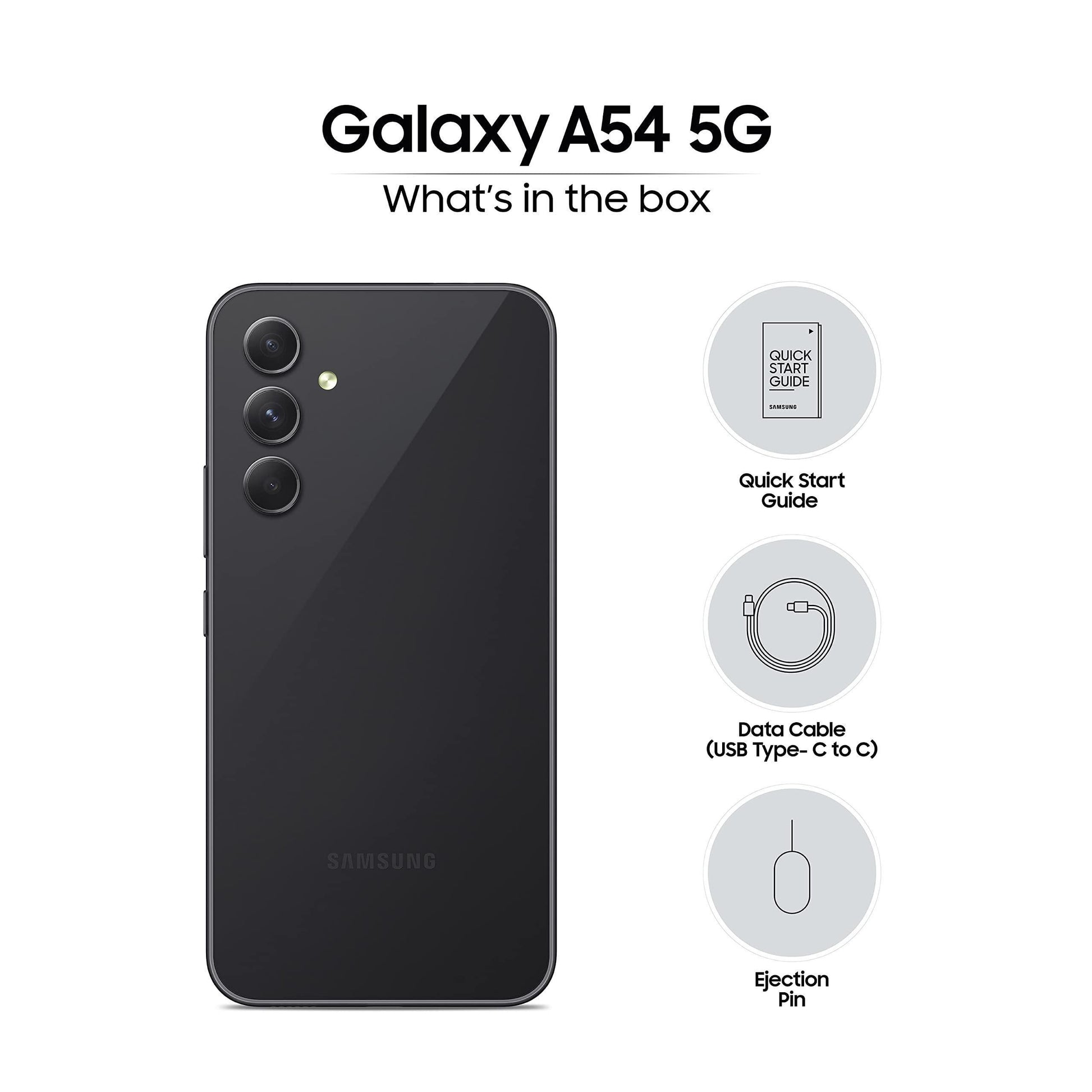 (Refurbished) Samsung Galaxy A54 5G (Awesome Graphite, 8GB, 256GB Storage) | 50 MP No Shake Cam (OIS) | IP67 | Gorilla Glass 5 | Voice Focus | Without Charger - Triveni World