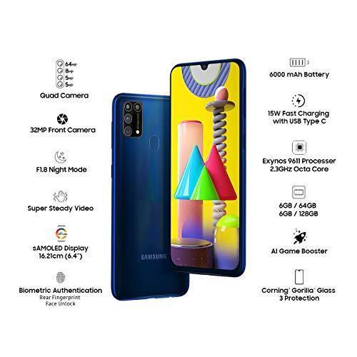 (Refurbished) Samsung Galaxy M31 (Ocean Blue, 6GB RAM, 128GB Storage) - Triveni World