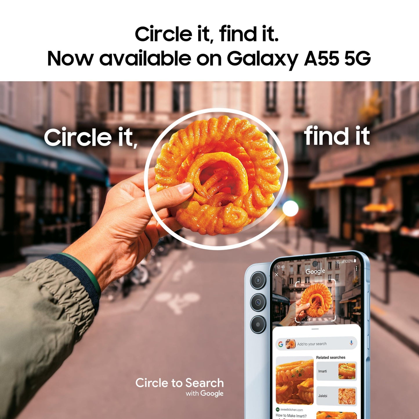 Samsung Galaxy A55 5G (Awesome Navy, 12GB RAM, 256GB Storage) | Metal Frame | 50 MP Main Camera (OIS) | Nightography | IP67 | Corning Gorilla Glass Victus+ | sAMOLED with Vision Booster - Triveni World