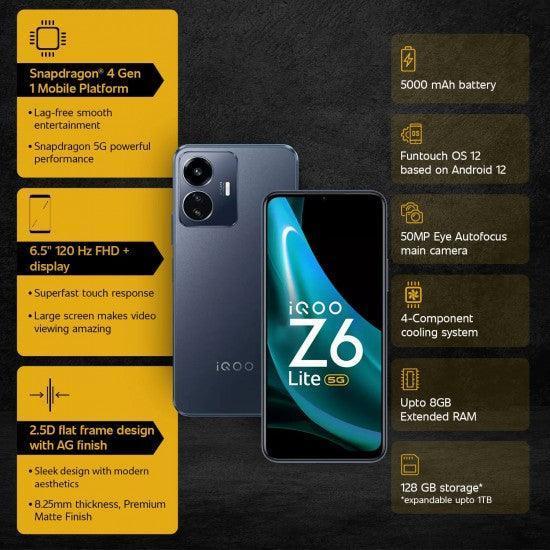 iQOO Z6 44W by vivo (Raven Black, 4GB RAM, 128GB Storage) (Seal Pack) - Triveni World