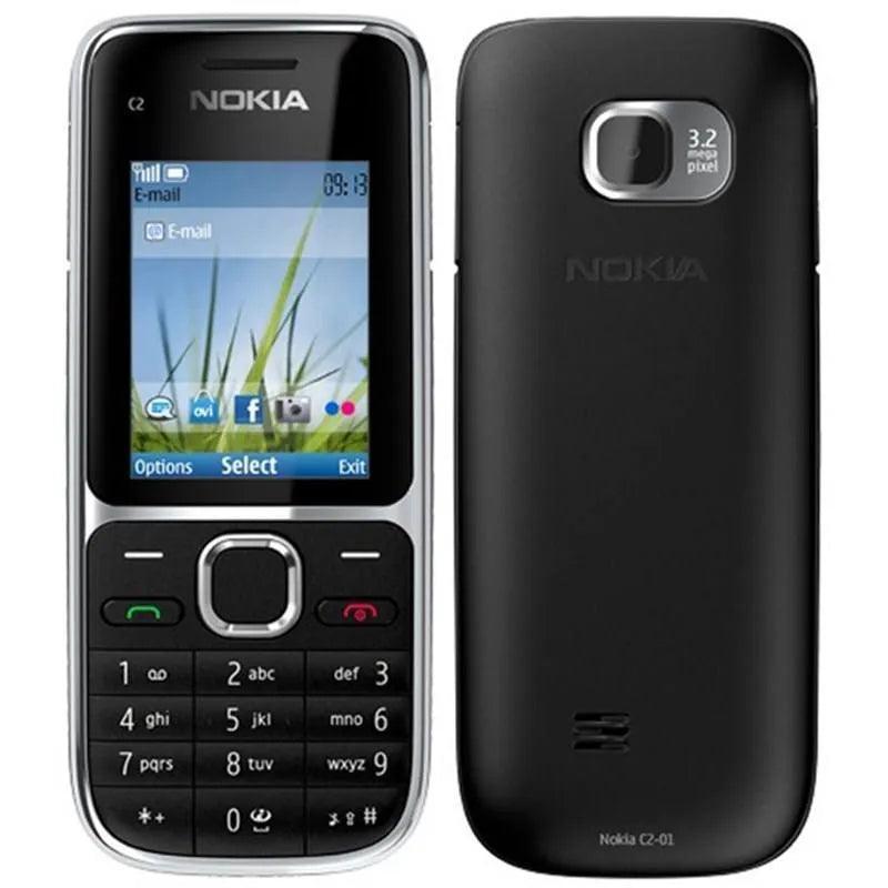 Nokia C2-01 Unlocked Mobile Phone 2.0" 3.2MP Bluetooth Multi-Languages keyboard GSM/WCDMA 3G Smartphone - Triveni World