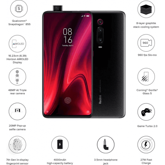 Redmi K20 Pro (Carbon Black, 256 GB) (8 GB RAM) Refurbished - Triveni World
