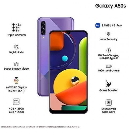 Samsung Galaxy A50s (Prism Crush Black, 4GB RAM, 128GB Storage) Refurbished - Triveni World