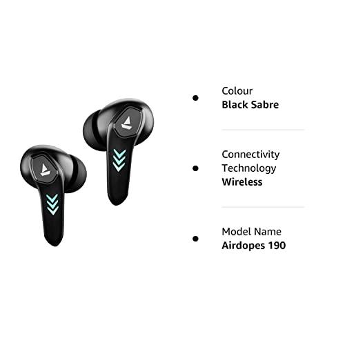 (Refurbished) boAt Airdopes 190 True Wireless In Ear Earbuds with Beast Mode(50ms) for Gaming, 40H Playtime, Breathing LEDs, boAt Signature Sound, Quad Mics ENx Tech, ASAP Charge & BT v5.3(Black Sabre) - Triveni World
