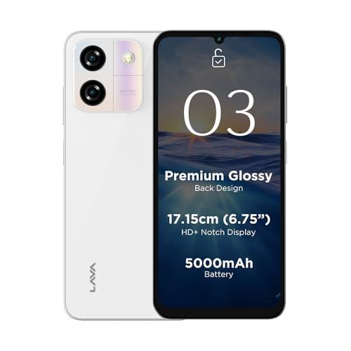 Lava O3 (Glossy White, 3 GB RAM, 64 GB Storage) | Biggest 6.75" HD+ Display Refurbished