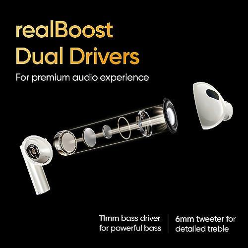 realme Buds Air 5 Pro Truly Wireless in-Ear Earbuds with 50dB ANC, realBoost Dual Coaxial Drivers, 360° Spatial Audio Effect, LDAC HD Audio, Upto 40Hrs Battery with Fast Charging (Sunrise Beige) - Triveni World