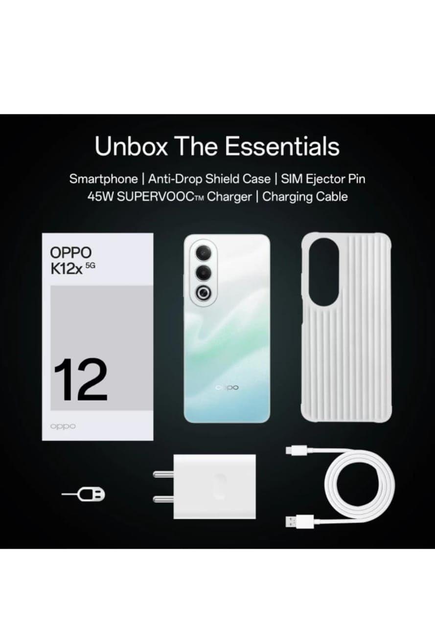 Oppo K12x 5G with 45W SUPERVOOC Charger (Breeze Blue, 128 GB) (6 GB RAM) Used