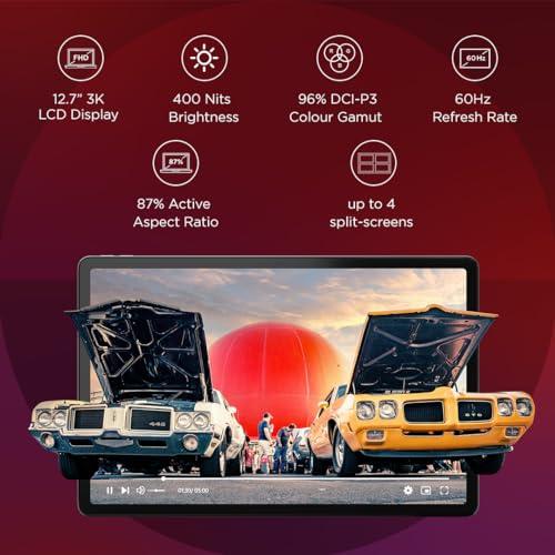 Lenovo Tab P12| 12.7 Inch, 3K Display| 8 GB, 256 GB (Expandable Up to 1 TB)| 10200 mAh Battery| JBL Quad Speakers with Dolby Atmos|WiFi 6 Certified| Octa-Core Processor|13 MP Front Camera (ZACH0090IN) - Triveni World