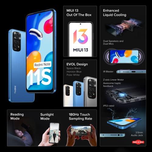 Redmi Note 11S (Horizon Blue, 6GB RAM, 128GB Storage)|108MP AI Quad Camera | 90 Hz FHD+ AMOLED Display | 33W Charger Included | Additional Exchange Offers|Get 2 Months of YouTube Premium Free! - Triveni World