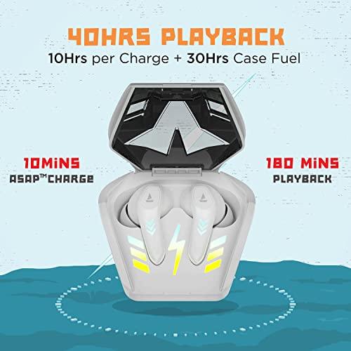 (Refurbished) boAt Airdopes 190 True Wireless In Ear Earbuds with Beast Mode(50ms) for Gaming, 40H Playtime, Breathing LEDs, boAt Signature Sound, Quad Mics ENx Tech, ASAP Charge & BT v5.3(White Sabre) - Triveni World