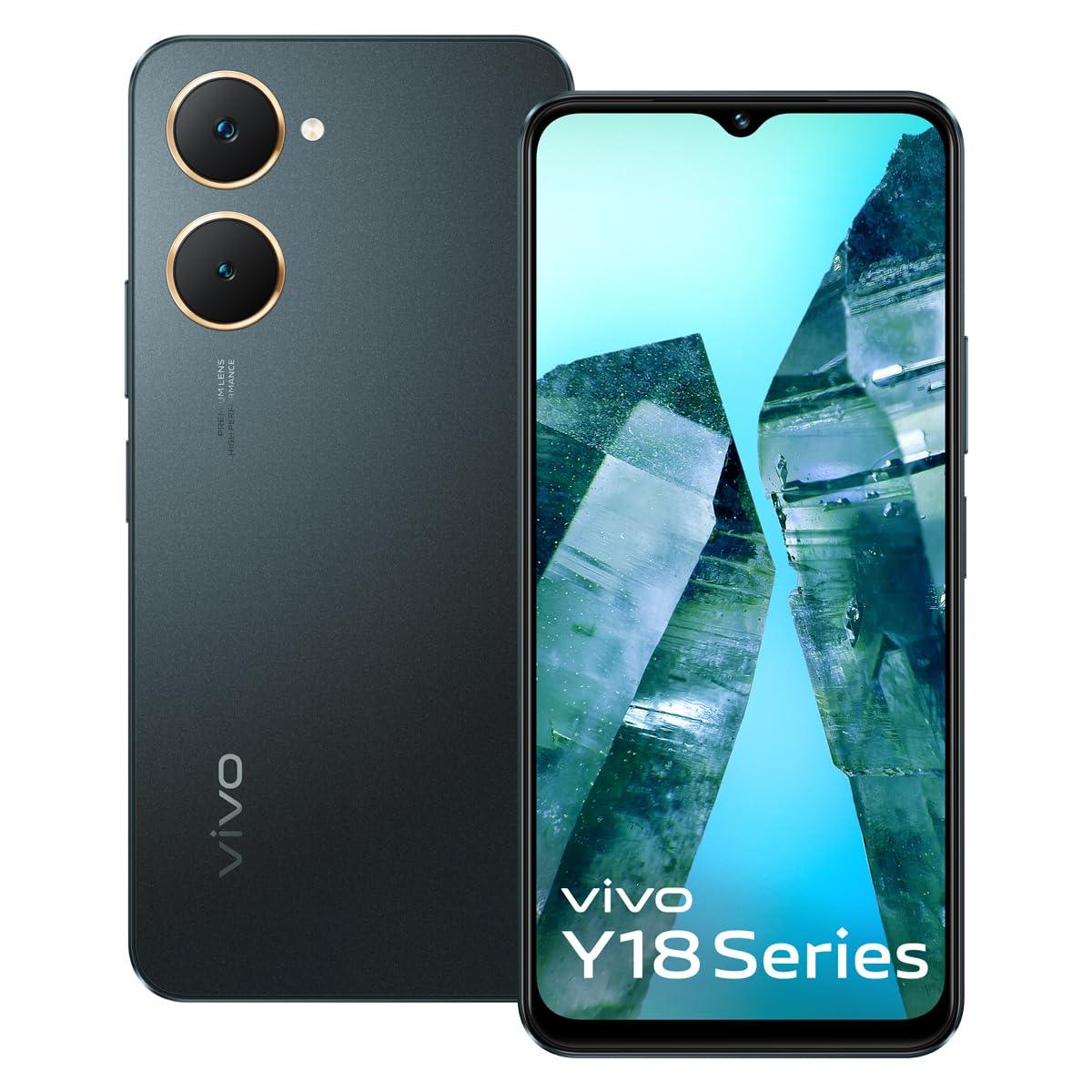 vivo Y18t (Space Black, 4GB RAM, 128GB Storage) Refurbished