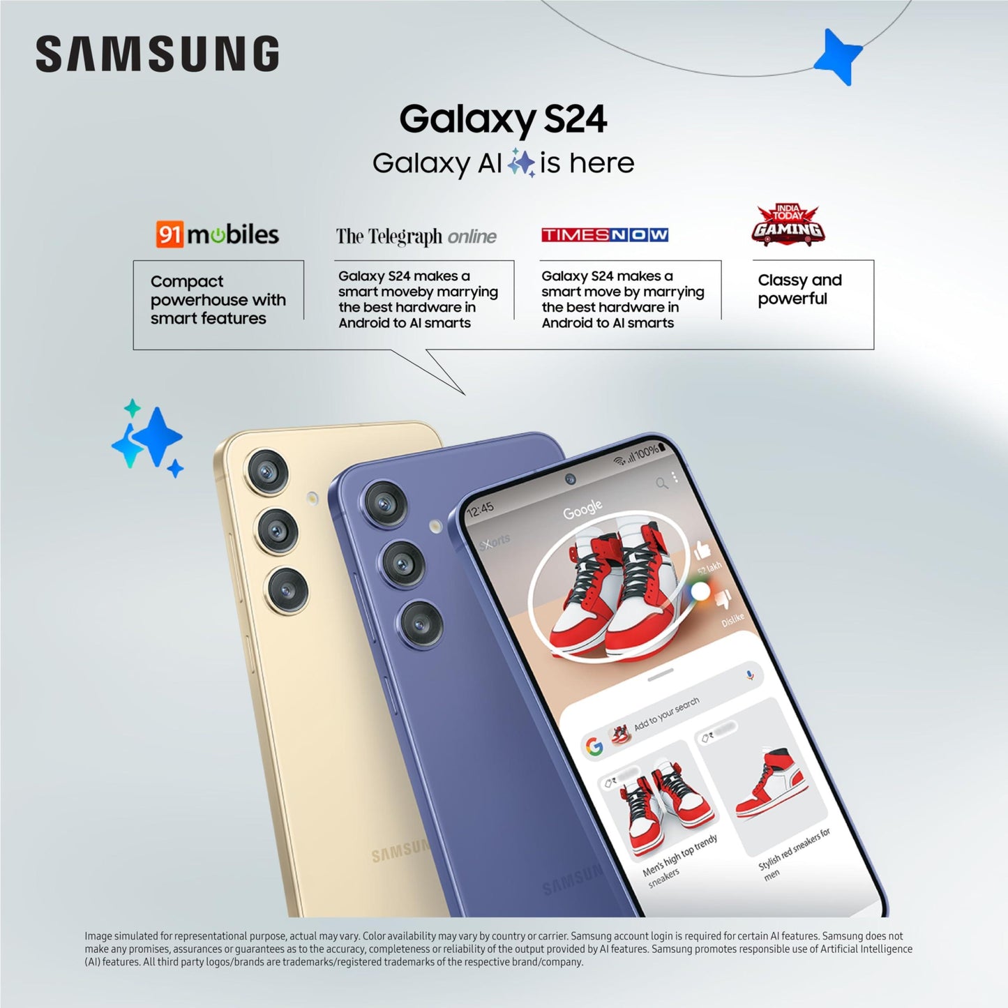 Samsung Galaxy S24 5G AI Smartphone (Marble Gray, 8GB, 128GB Storage) Preowned