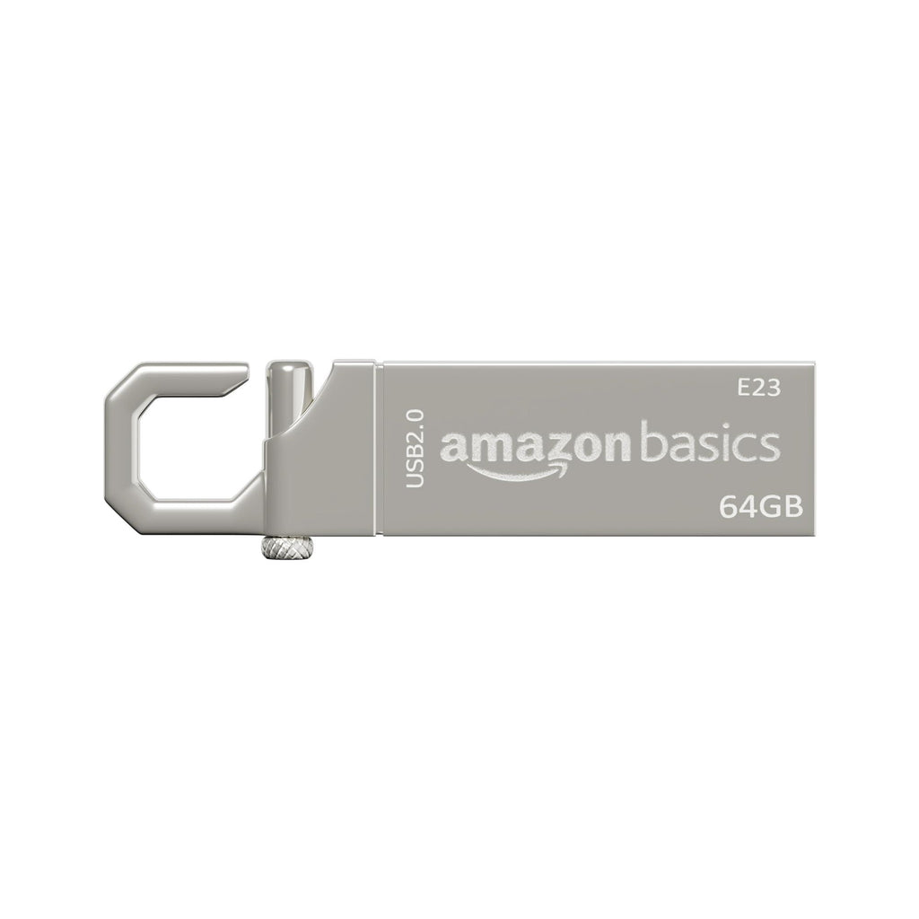 Amazon Basics 64 GB USB 2.0 Pen Drive |Flash Drive | with Key Ring (Metal) - Triveni World