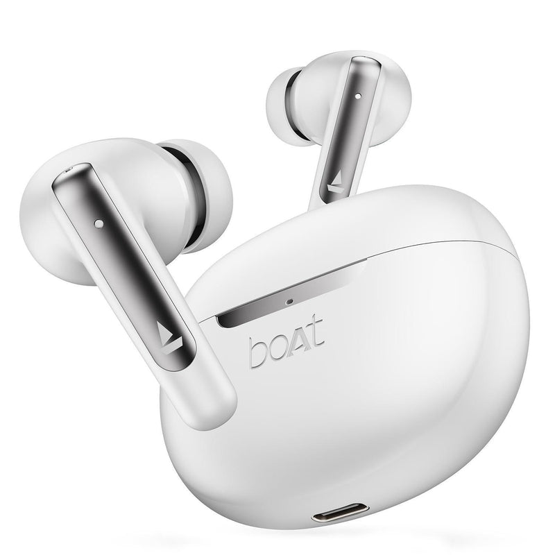 boAt Airdopes 141 ANC TWS in Ear Earbuds with 32 Db ANC 42 Hrs Playback 50Ms Low Latency Beast Mode Iwp Tech Signature Sound Quad Mics with Enx ASAP Charge USB Type C Port Ipx5 White