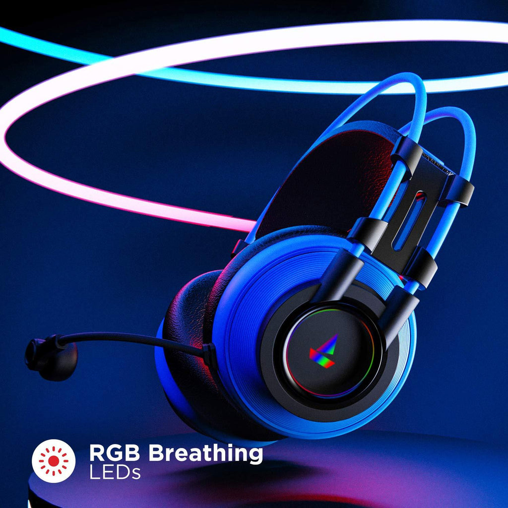 boAt Immortal IM-200 7.1 Channel Wired Over Ear USB Gaming Headphone with RGB Breathing LEDs & 50mm Drivers with mic (Furious Blue) - Triveni World