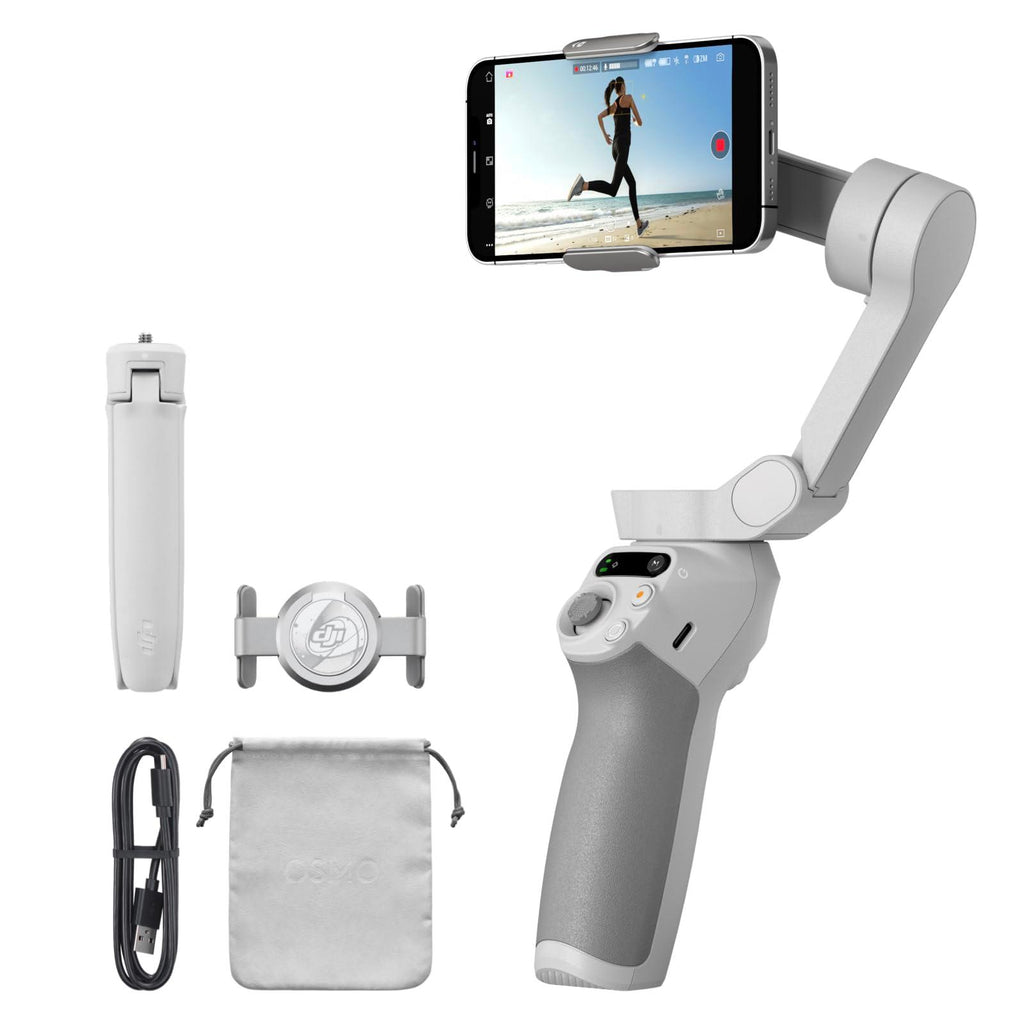 DJI OSMO Mobile SE Intelligent Gimbal 3-Axis Phone Gimbal Portable and Foldable for Android & iPhone with ShotGuides Smartphone Gimbal with ActiveTrack 5.0 Vlogging Stabilizer YouTube Video, Grey - Triveni World