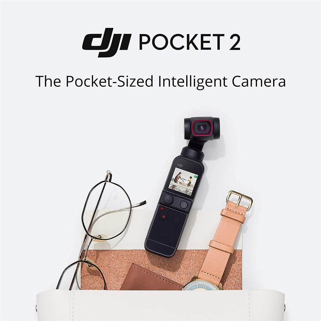 DJI Pocket 2 Creator Combo - 3 Axis Gimbal Stabilizer with 4K Camera, 1/1.7 CMOS, 64MP Photo, Pocket-Sized, ActiveTrack 3.0, Glamour Effects, YouTube Video Vlog, for Android and iPhone, Black - Triveni World