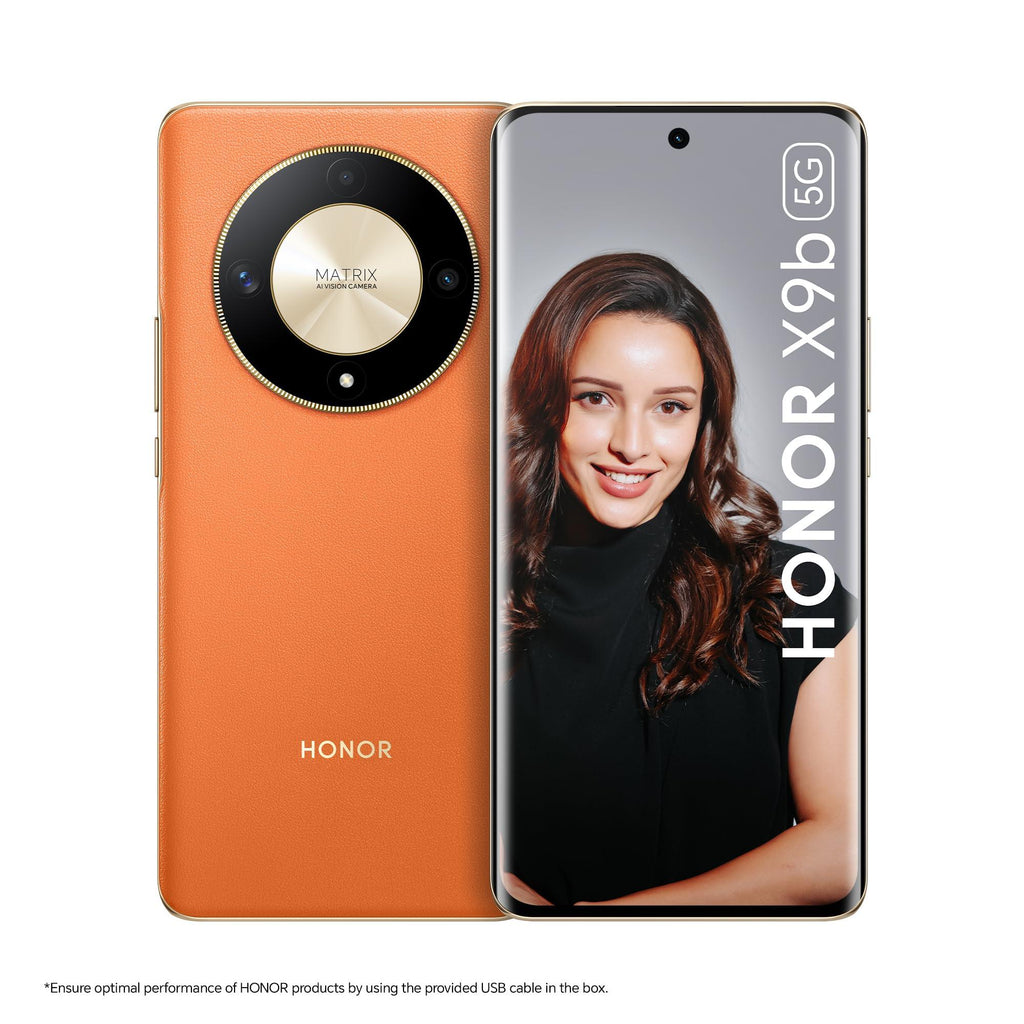 HONOR X9b 5G (Sunrise Orange, 8GB + 256GB) | India's First Ultra-Bounce Anti-Drop Curved AMOLED Display | 5800mAh Battery | 108MP Primary Camera | Without Charger - Triveni World