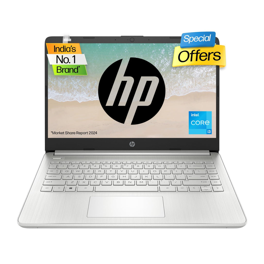HP Laptop 14, Intel® Core™ i3-1215U, 14-inch(35.6 cm), FHD,8GB DDR4,512GB SSD,MSO,Dual Speakers,Win 11,Silver, 1.46 kg,14s-dq5138TU - Triveni World