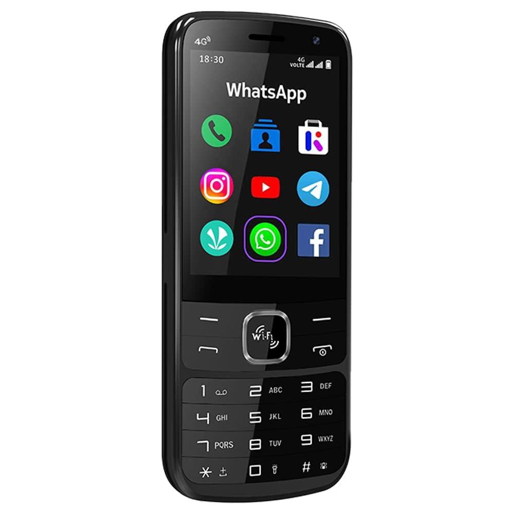 IKALL K555 Android Mobile Dual Mode Touchscreen and Keypad | 4G Sim Connectivty | WiFi | 2.8" Display, 2GB Ram 16GB Storage | Pre-Installed App - WhatsApp, Facebook, YouTube and Instagram (Black) - Triveni World