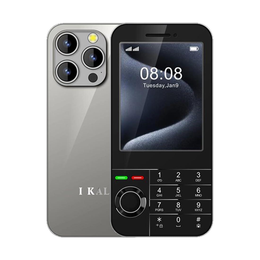 IKALL K999-3.36 inch Big Display with Premium Back Design, Type-C Charging, 2000 mAh Built-in Large Battery, Dual Sim - Silver - Triveni World