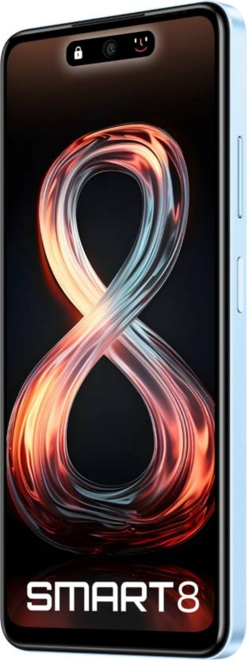 Infinix Smart 8 4G (Galaxy White, 4GB RAM, 64GB Storage) | up to 8 GB of RAM (4 GB + 4 GB Virtual) | 90 Hz Punch-hole Display | 50MP Dual Camera with Quad-LED Ring Flash | Helio G36 Mediatek Processor - Triveni World