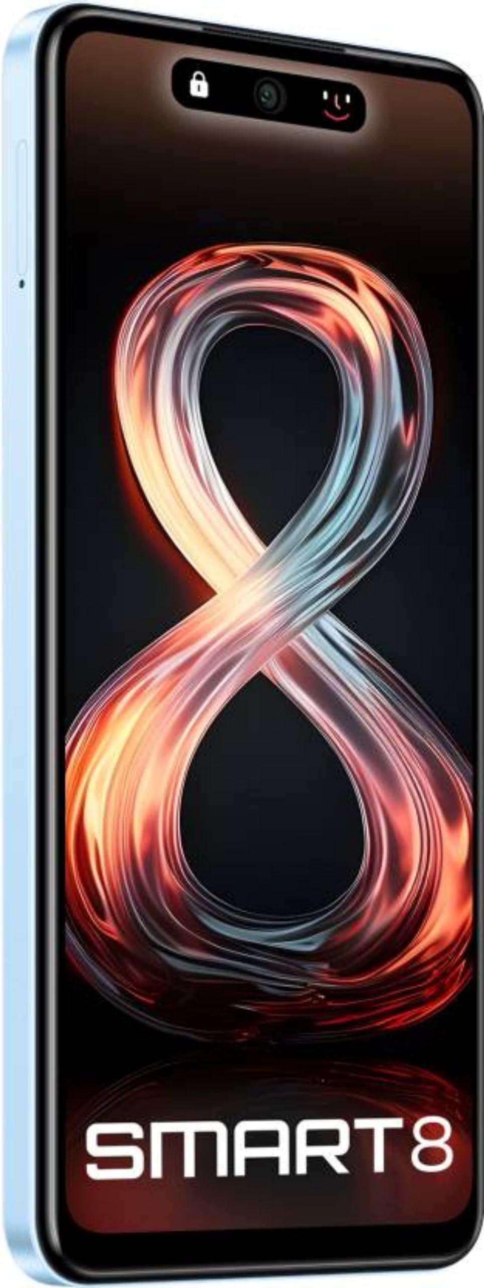 Infinix Smart 8 4G (Galaxy White, 4GB RAM, 64GB Storage) | up to 8 GB of RAM (4 GB + 4 GB Virtual) | 90 Hz Punch-hole Display | 50MP Dual Camera with Quad-LED Ring Flash | Helio G36 Mediatek Processor - Triveni World