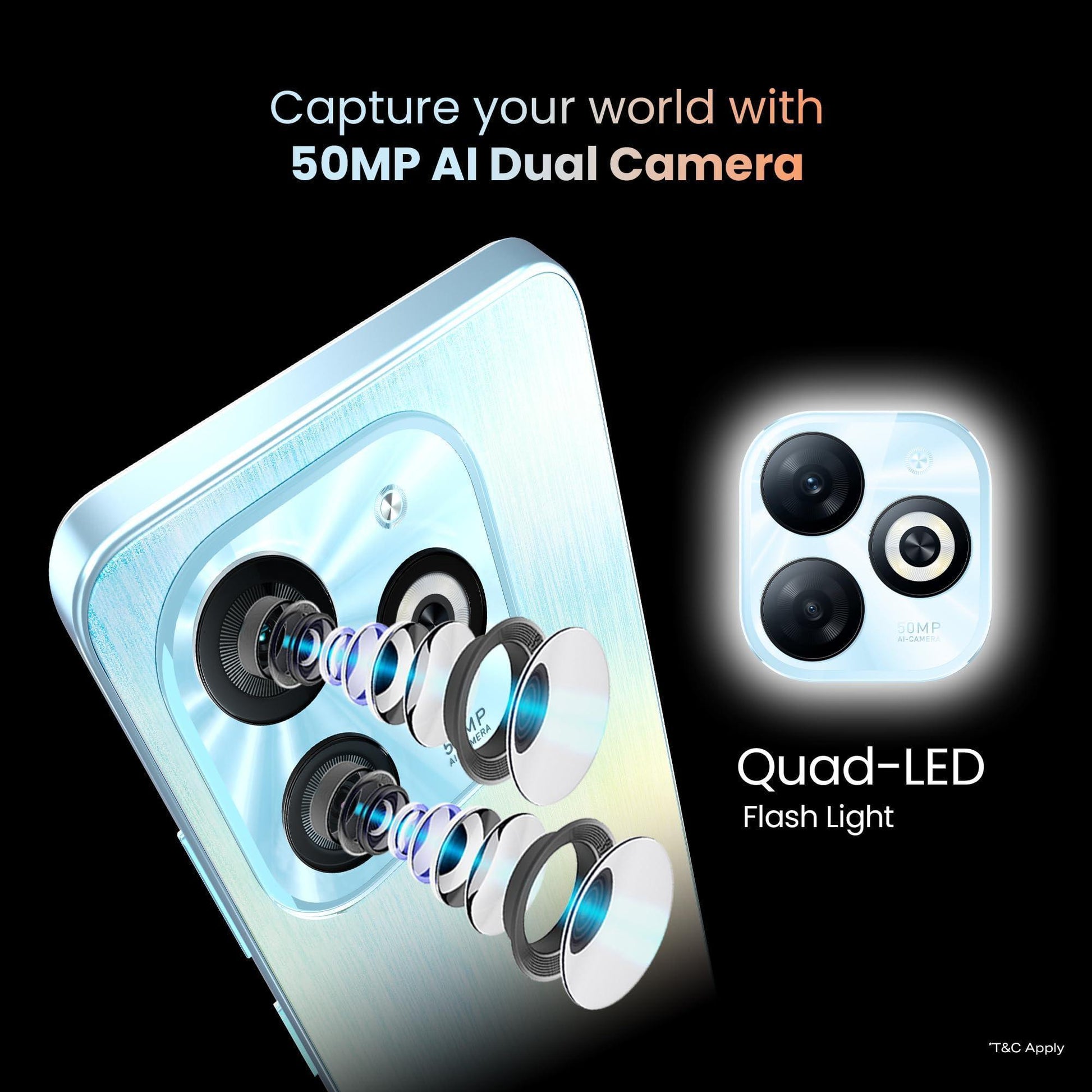 Infinix Smart 8 8GB RAM 128GB Storage | 5000 mAh Heavy Battery | Android 13 Go | 50MP + AI Camera | Dual Sim (Rainbow Blue) - Triveni World