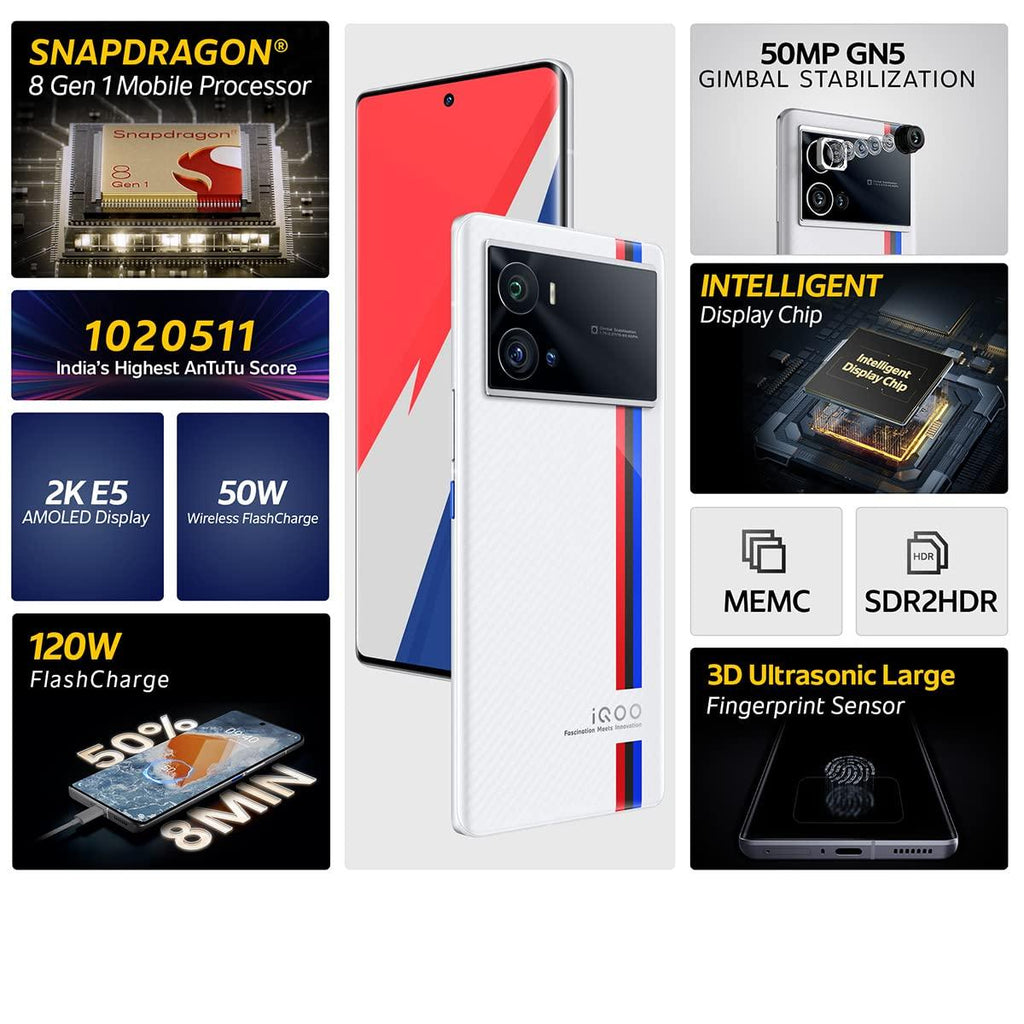 iQOO 9 Pro 5G (Legend, 12GB RAM, 256GB Storage) | Snapdragon 8 Gen 1 Mobile Processor | 120W FlashCharge - Triveni World