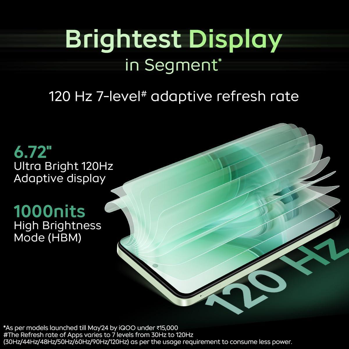 iQOO Z9x 5G (Tornado Green, 4GB RAM, 128GB Storage) Refurbished