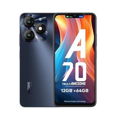 itel A70 (4GB RAM, 64GB ROM) Upto 12GB RAM with Memory Fusion | 13MP Dual Rear Camera & 8MP Front Camera | 5000mAh with Type-C | Dynamic Bar | Side Fingerprint | Octa-Core Processor | Starlish Black - Triveni World