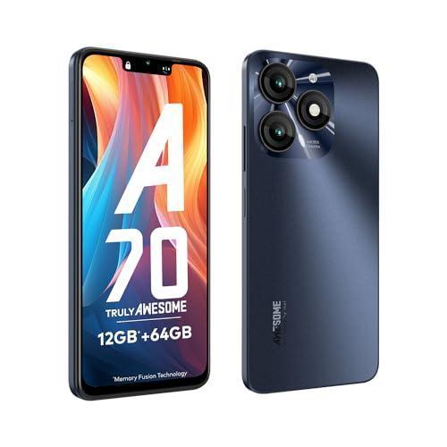itel A70 (4GB RAM, 64GB ROM) Upto 12GB RAM with Memory Fusion | 13MP Dual Rear Camera & 8MP Front Camera | 5000mAh with Type-C | Dynamic Bar | Side Fingerprint | Octa-Core Processor | Starlish Black - Triveni World