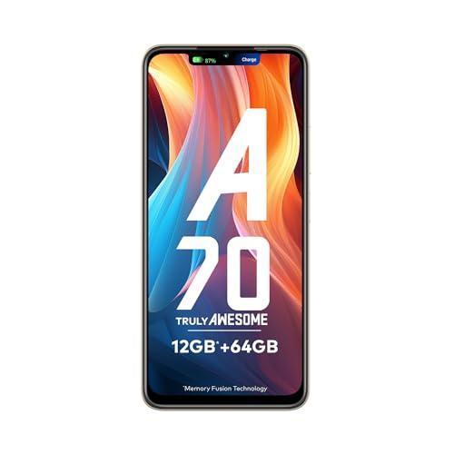 itel A70 | 12GB* RAM + 64GB ROM| 13MP Dual Rear Camera & 8MP Front Camera | 5000mAh Battery with Type-C Charging | Dynamic Bar | Side Fingerprint Sensor | Octa-Core Processor | Brilliant Gold - Triveni World