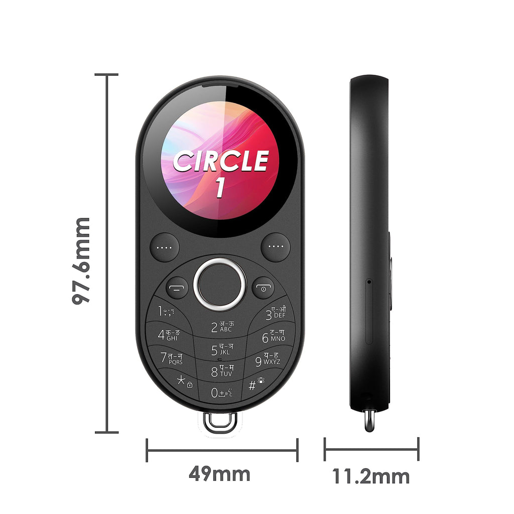 itel Circle 1 Unique Design with Round Screen Mobile Phone,500mAh Battery and 1.32 inch Display BT Call| Black - Triveni World