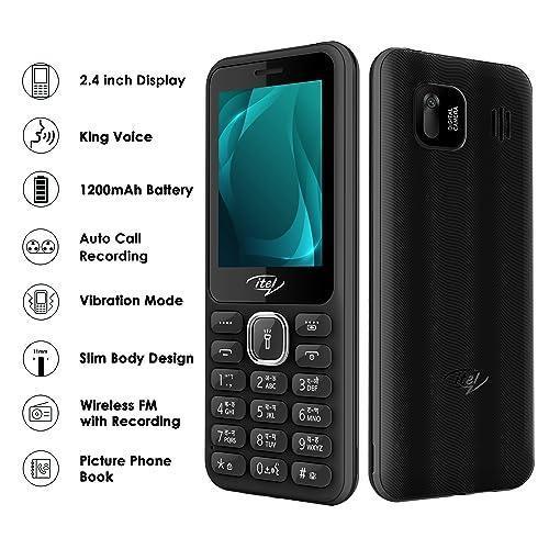 itel it5027 Keypad Mobile Phone with 2.4 inch Display Size |11mm Slim Body| 1200 mAh Battery| King Voice | Black - Triveni World