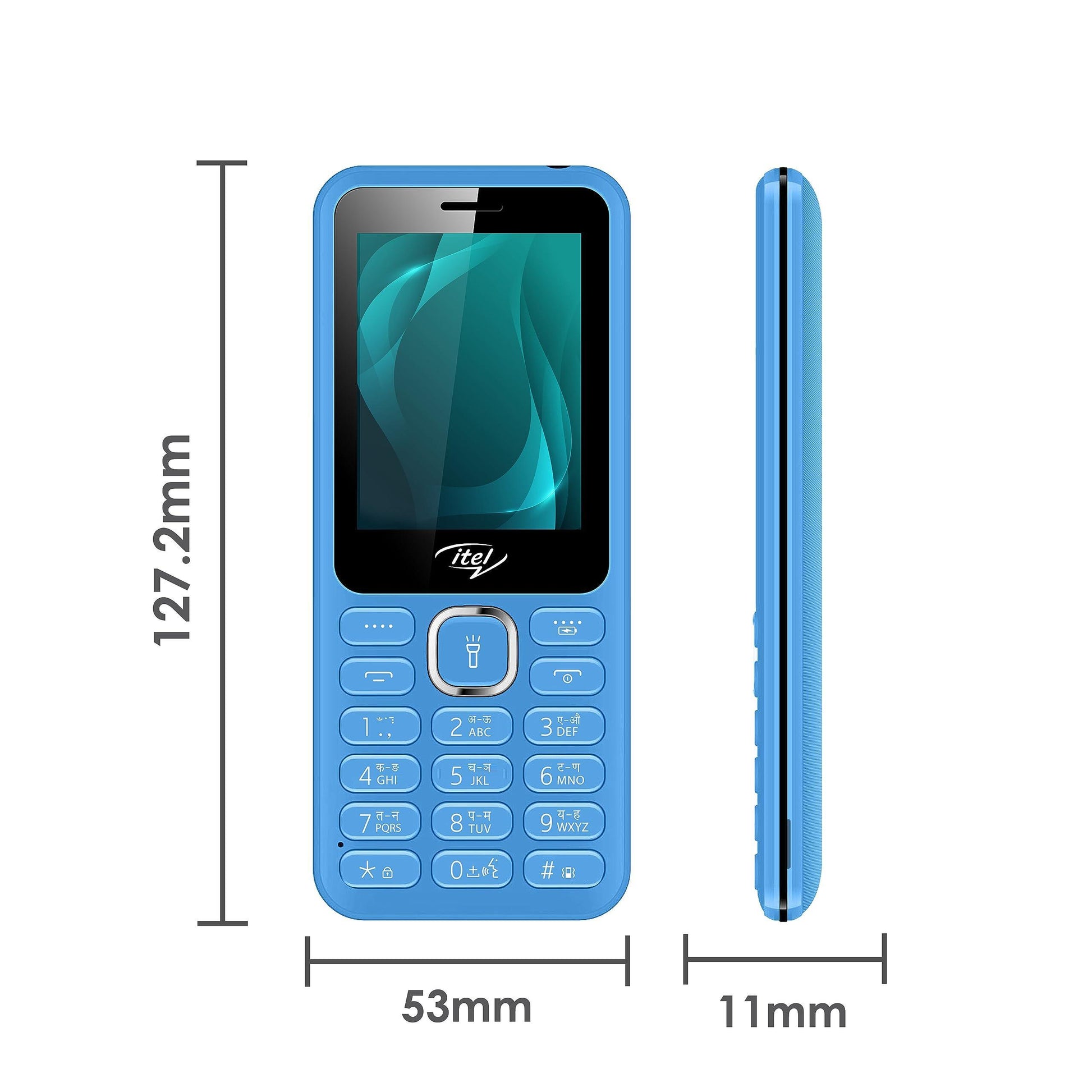 itel it5027 Keypad Mobile Phone with 2.4 inch Display Size |11mm Slim Body| 1200 mAh Battery| King Voice | Blue - Triveni World