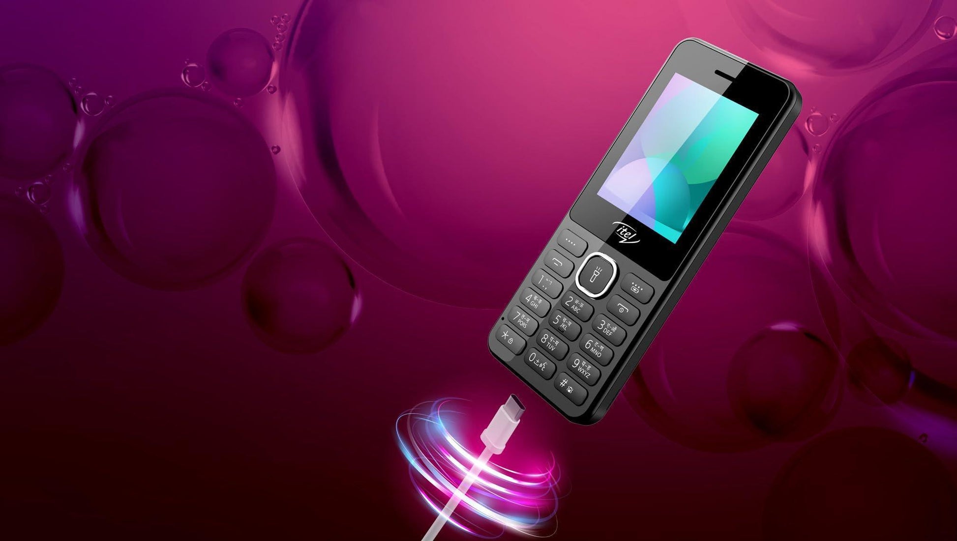 Itel it5262-2.4 inch Big Display with Premium Glass Like Back Design, 2000 mAh Battery, Auto Call Recording and Type C Charger_ Black - Triveni World