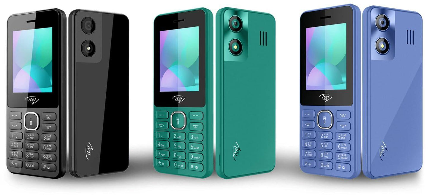 Itel it5262-2.4 inch Big Display with Premium Glass Like Back Design, 2000 mAh Battery, Auto Call Recording and Type C Charger_ Green - Triveni World